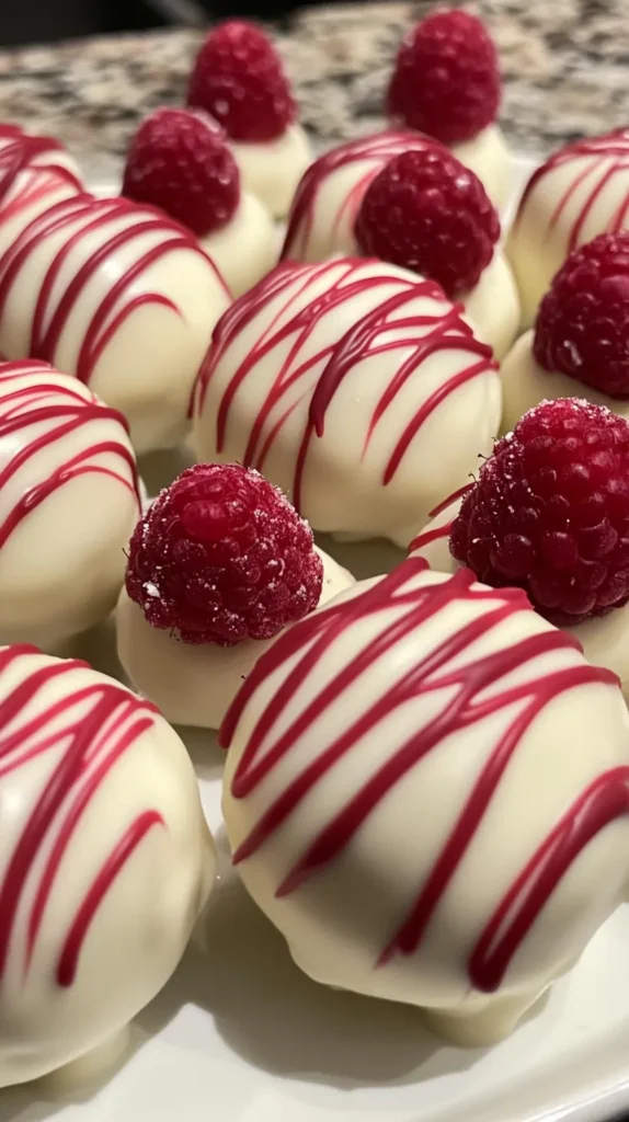 White Chocolate Raspberry Cheesecake Balls