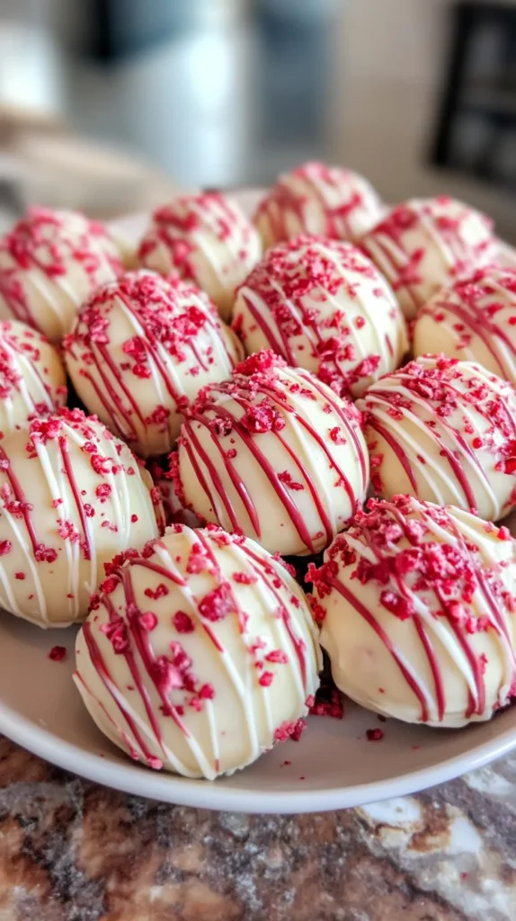 White Chocolate Raspberry Cheesecake Balls