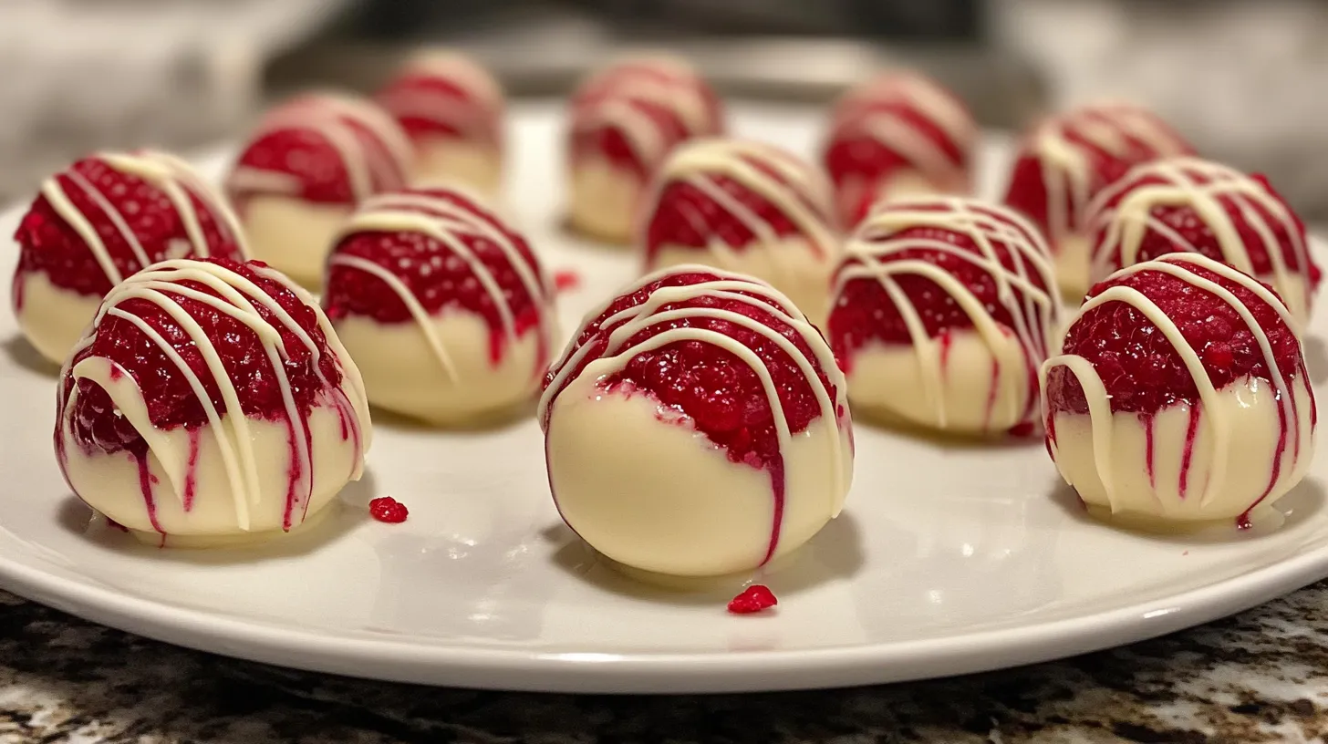 White Chocolate Raspberry Cheesecake Balls