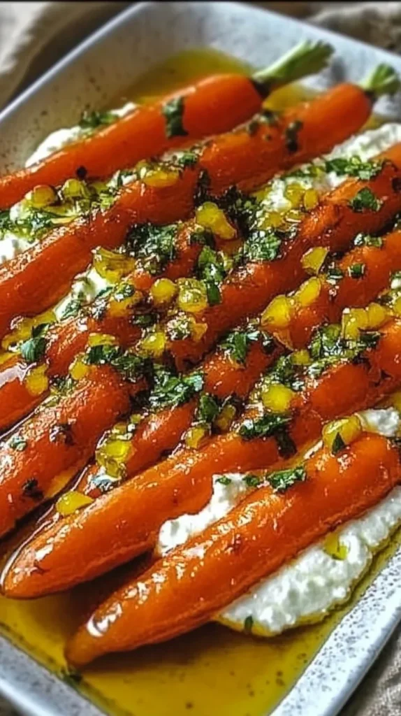 Roasted Carrots with Whipped Ricotta and Hot Honey