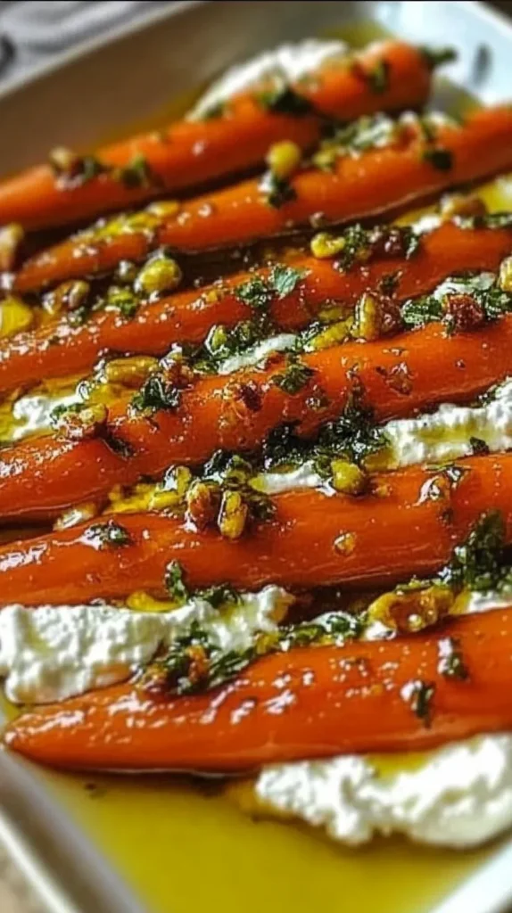 Roasted Carrots with Whipped Ricotta and Hot Honey