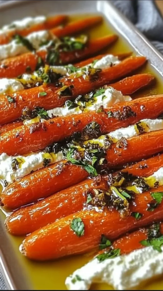 Roasted Carrots with Whipped Ricotta and Hot Honey