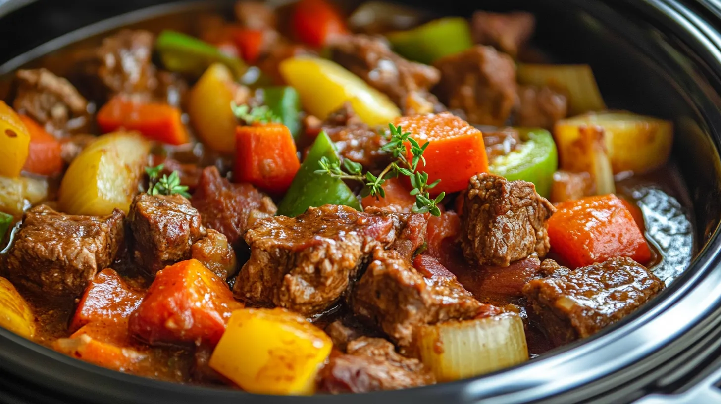 PEPPER STEAK IN A CROCK POT